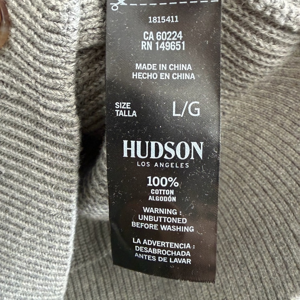 HUDSON Cotton Button Down Cardigan Sweater Gray Size - Picture 13 of 14